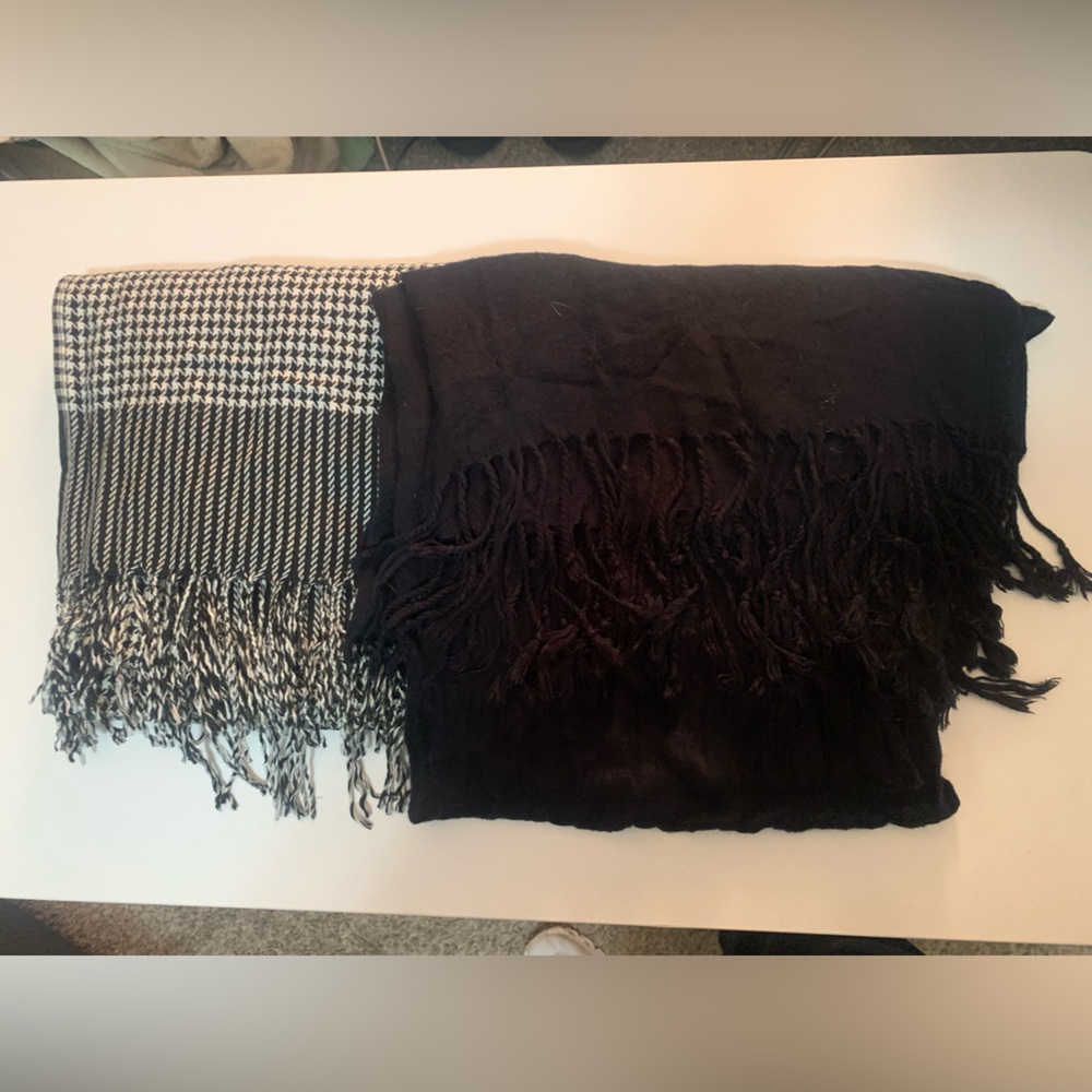Scarf Bundle - Black & Houndstooth Print